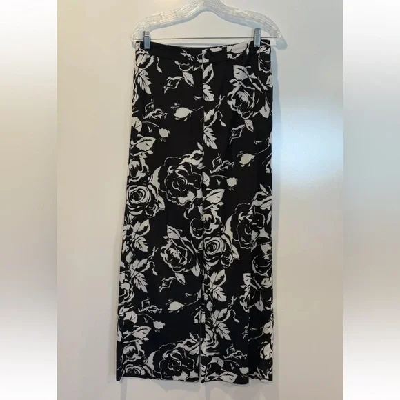 Lauren Ralph Lauren Black Pearl Floral Print Wide Leg Pants Womens Size 4 (1635) - Picture 3 of 6